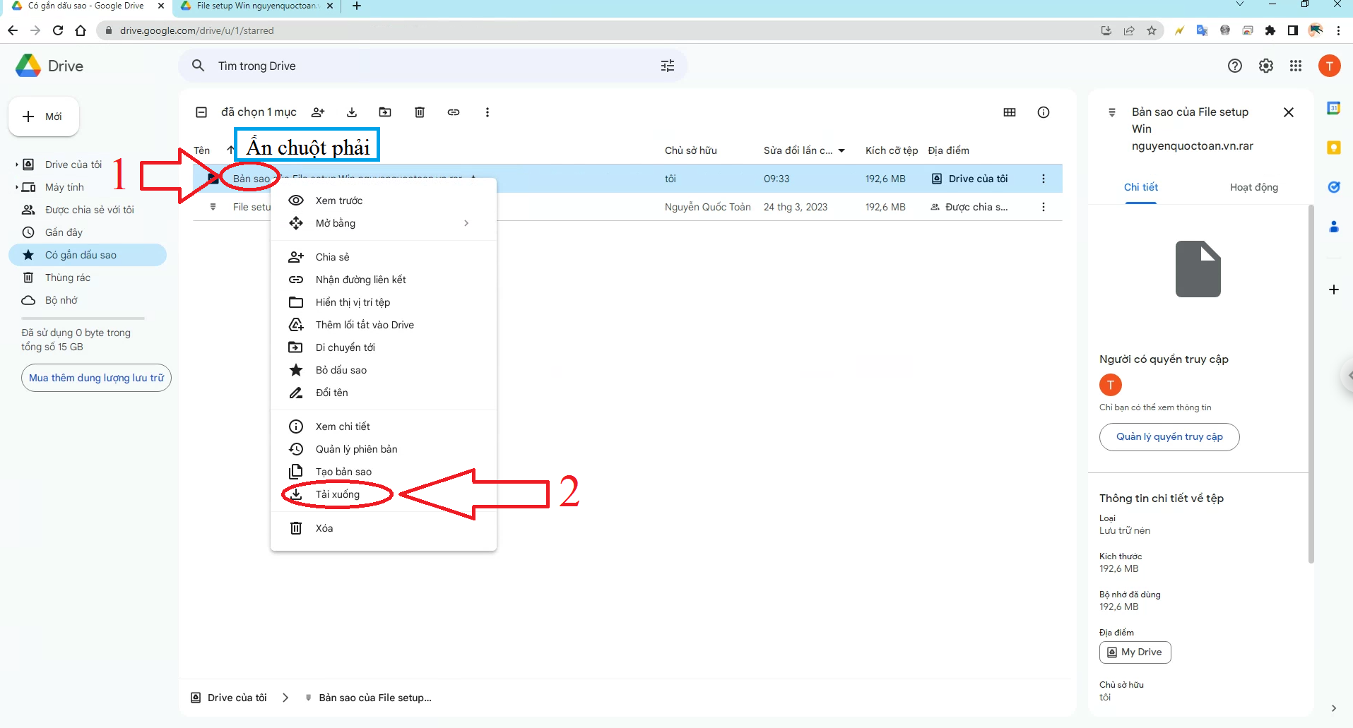 Cách tải file Google Drive hết lượt tải giới hạn sau 24h